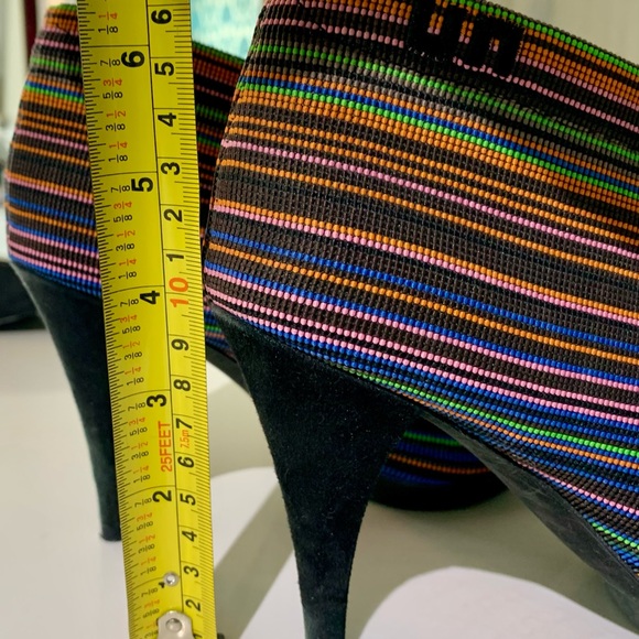 Boots Designer Italian Ankle Striped with Heel - Picture 5 of 5